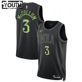New Orleans Pelicans CJ McCollum 3 Nike 2023-24 City Edition Sininen Lasten Pelipaidat Swingman
